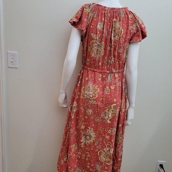 Chaps summer dress in orange with flower print. Size M. NWT - Picture 2 of 8